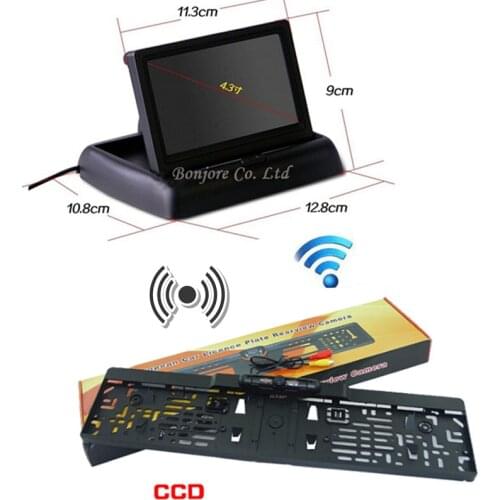 Y-yz Wireless Parking Assist IR LED night vision Car Reverse cam + 4.3 TFT LCD monitor Screen Rearview camera safe system