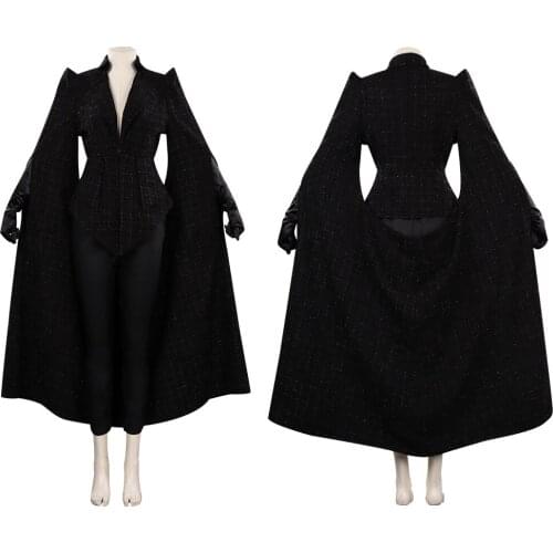 Cruella Cosplay Costume Black Coat Outfits Halloween Carnival Suit
