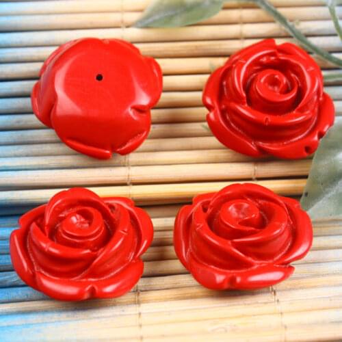 TUMBEELLUWA Colorful Rose Shaped Coral Charms Flower Women Pendant For Jewelry Making DIY Necklace Bracelet Accessories