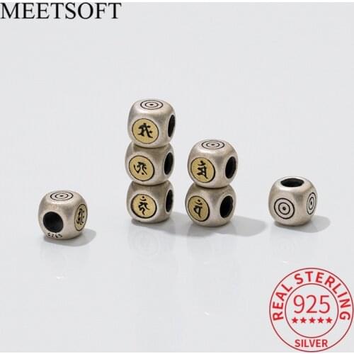 MEETSOFT Classic 925 Sterling Silver Zodiac Animals Shape Loose Bead Charms Handmade Of DIY Fine Jewelry Accessory Gift