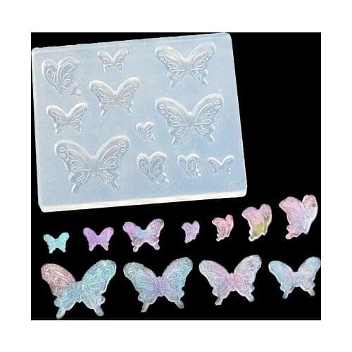 NEW Cartoon silicone mold DIY jewelry butterfly necklace pendant lanugo mold resin molds for jewelry