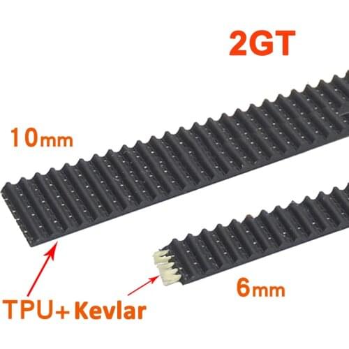 Open Timing Belt Kevlar + TPU Polyurethane Synchronous Wheel Transmission Belts Width 6mm 10mm for 3D Printer Parts Accessories