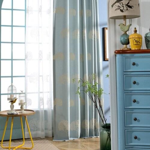 Pastoral Style Fresh Curtain Modern Minimalist Artificial Cotton Embroidered Curtains for Living Room Bedroom Curtains Tulle