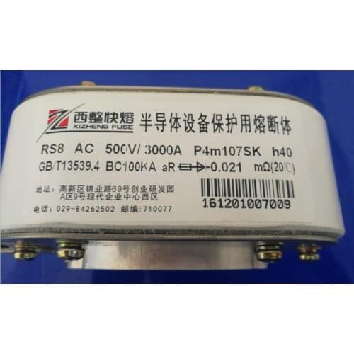 Fuses : RS8 AC500V 3000A P4m107SK h40 BC100KA / RS8 AC500V 2500A p4m107SK h40 aR