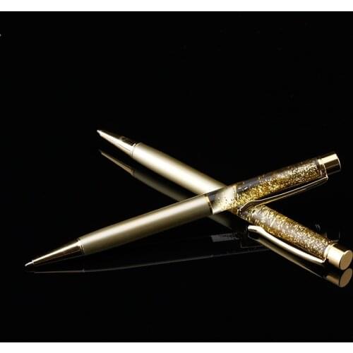 Luxury Metal Ballpoint Pen High Quality Gold leaf Writing Signing Calligraphy Pens Office School Stationery Supplies