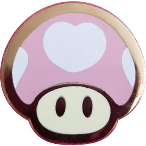 SuperGamer Heartshroom Brooch cute 80s game fans accessory