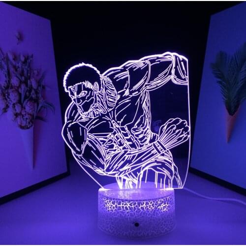 The Armoured Titan 3D LED Light Anime Attack on Titan for Bedroom Decor Light Manga Attack on Titan Birthday Gift Night Light
