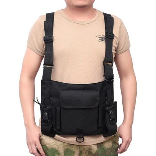 Tactical Radio Vest Hunting Chest Rig Walkie-Talkie Waist Pouch Bag Military Equipment Outdoor Sports CS Paintball Airsoft Vests