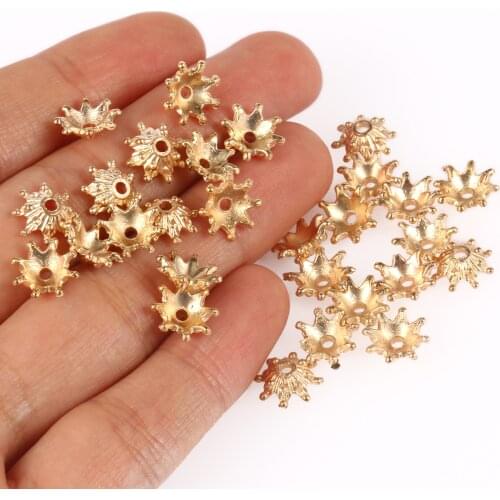 Tibetan KC Gold CCB Flower Bead End Caps for Jewelry Making Findings Needlework DIY Accessories Wholesale 9x3.5mm Torus Shape