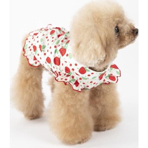 Pet Products Dog Supplies Small Puppy Summer Fashion Wear Lemon Pettern Shirt Clothes