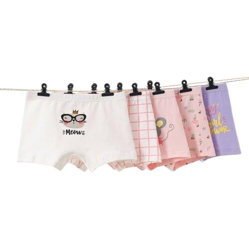 Girls Cotton Boxer Briefs Children Panties Girls Boxer Shorts Childrens Panties Kids Underwear For 2-12 Years 5Pcs/lot