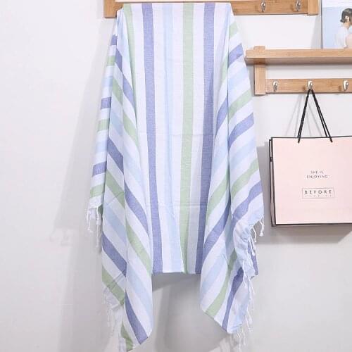 Turkish Color Bath Towel Tassel Stripe Beach Towel Poly-cotton Bathroom Swimming Pool Quick-drying Towel for woman kids