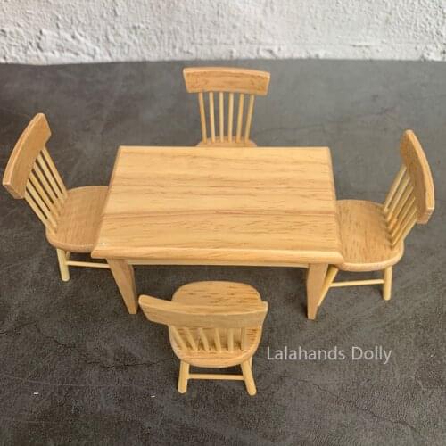 1:12 Miniscule Doll House Furniture Table and Chair Miniature Model for The Doll House Furniture Decoration Accessories