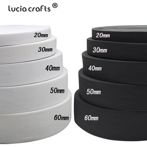 1 Meter 20/30/40/50/60mm White Black Flat Thin Wide Elastic Bands Nylon Webbing Ribbon DIY Sewing Trousers Accessories T0805