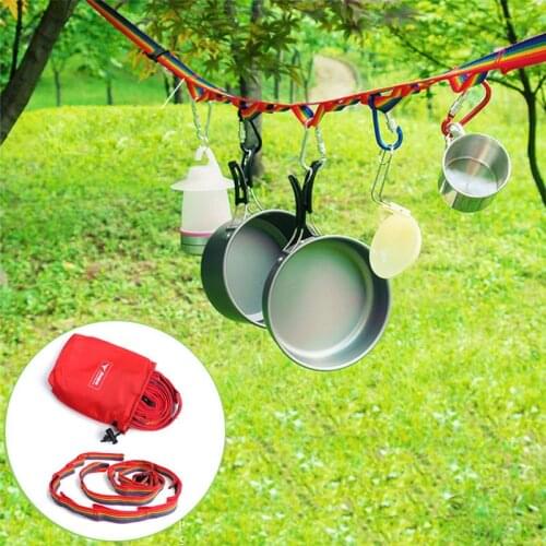 187cm Durable Nylon Outdoor Camping Colorful Long Lanyard Clothesline Tent Decoration Light Lanyard travel camping equipment 6