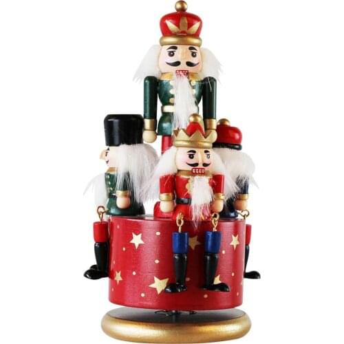 20cm Christmas Nutcracker Ornament Traditional Music Box Puppet Decor Christmas Ornaments Decoration Dolls Desk Decor Newest