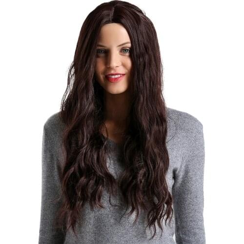 24 Inches Womens Long Curly Body Wavy Heat Resistant Wig Synthetic Full Hair Wig for Women Hair Extension
