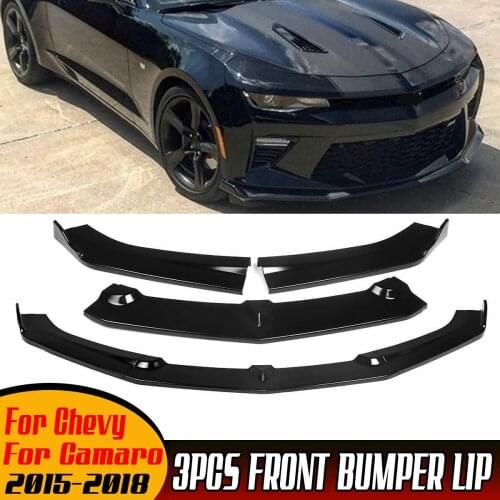 3x Car Front Bumper Lip Deflector Lips Protector Cover Body Kit Front Spoiler Guard For Chevy For Camaro 2015 2016 2017 2018