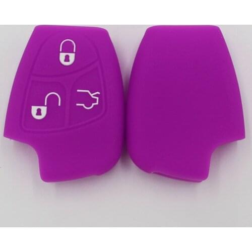4PC Car Silicone Key Cover Case Shell For Mercedes For Benz W203 W211 CLK C180 E200 AMG C E S Class Keyring Holder Accessories