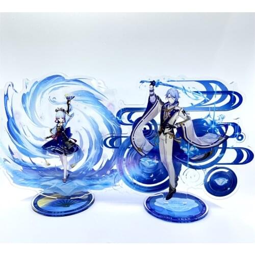 Anime Genshin Impact Figure Raiden Shogun Sangonomiya Kokomi Aloy New Acrylic Stand Model Plate Desk Decor Fan Gifts Cosplay Hot
