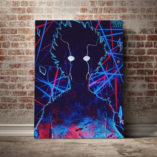 Anime Canvas Art Mob Psycho 100 Shigeo Kageyama Anime Poster Canvas Painting Wall Art Decor Living Room Bedroom Home Decoration