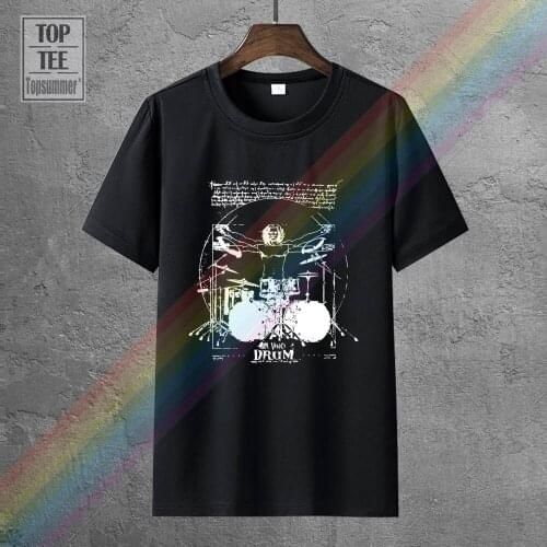 Drums Da Vinci T Shirt Vitruvian Man Drummer Vintage Retro Distressed Sticks