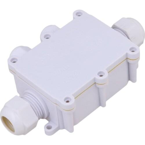 White 4-Way Outdoor Cable Wire Connectors Junction Box IP68 Waterproof Sunproof with Terminal