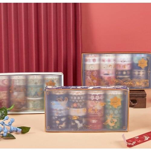 Altonamm 20 Pcs/Set Bronzing Washi Tape Chinese Vintage Style Masking Tape DIY Decorative Adhesive Tape Scrapbooking Stationery