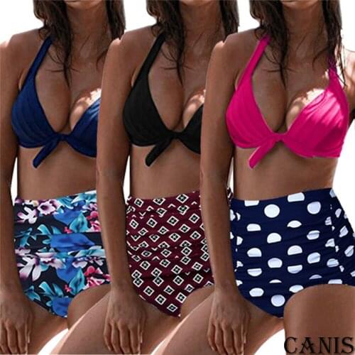 Meihuida Sexy Women High Waist Push-up Padded Bra Bandage Casual and Loose Ultrathin Bikini Set Swimsuit Swimwear Bathing