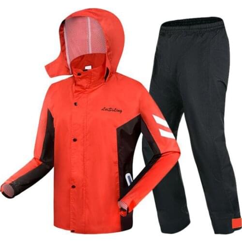 Adult Outdoor Split Raincoat Motorcycle 3D Stereo Reflective Safety Raincoat Men Women Detachable Face Mask Brim Rain Jacket
