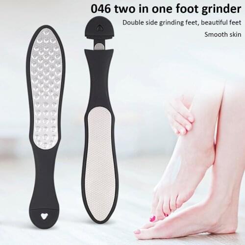 2 in 1 Stainless Steel Dead Skin Scrub Plate Dual Sided Foot File Heel Grater Foot Remover Pedicure Manicure Nail Tools