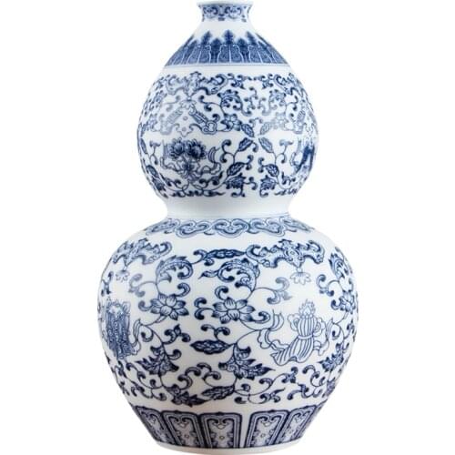 Chinese Style Jingdezhen Eggshell Blue And White Vase Ceramic Red Porcelain Kaolin Flower Vase Home Decor Handmade Vases