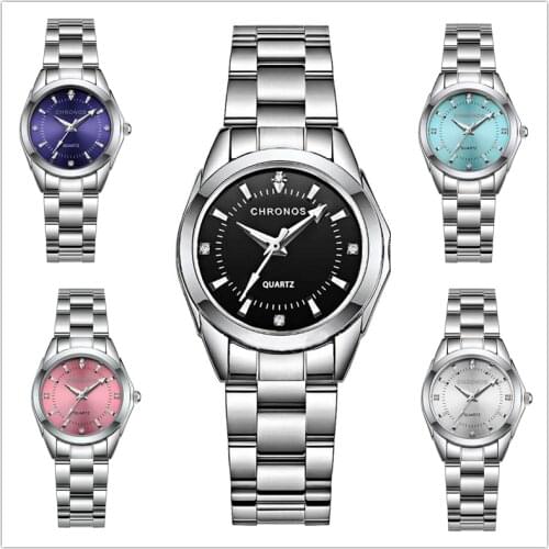 Korean version of the trend of luxury ladies stainless steel quartz waterproof watch students simple all-match watch