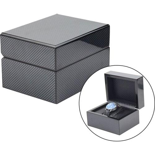 Carbon Fiber Watch Box for Men Watch Display Case Single Luxury Watch Box Wristwatch Organizer Box