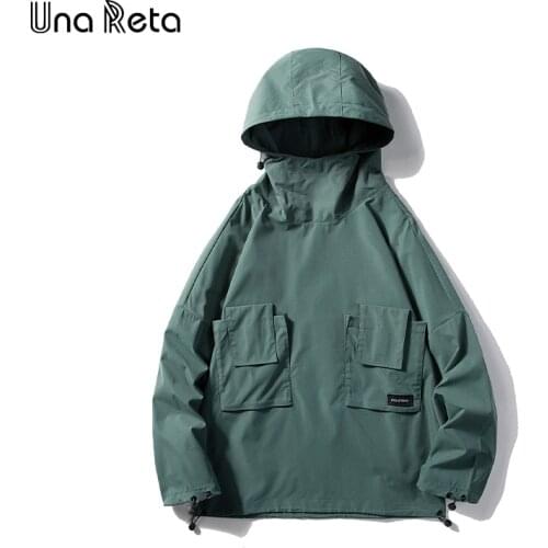 Una Reta Coat Men New Spring Autumn Long sleeve Harajuku Pullover Jacket Coat Men Hip hop Oversized Loose Functional Jacket Men