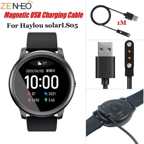 1M Magnetic USB Charging Cable for Haylou Solar LS05 Smart Watch Dock Charger Adapter Accessories