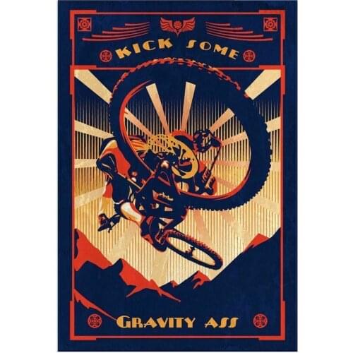 Kick Some Gravity Ass MOUNTAIN BIKE METAL TIN SIGN POSTER WALL PLAQUE