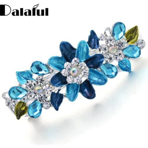 Fashion Crystal Flower Rhinestone Hairpin Girls Hair Pin Exquisite Enamel Barrettes Accessories Jewelry Headpiece F165 New