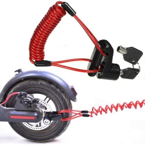 Anti-Theft Steel Wire Lock Disc Brake Wheel Lock Set for Xiaomi M365 Electric Scooter Accessory Wheels Locker with Reminder Rope
