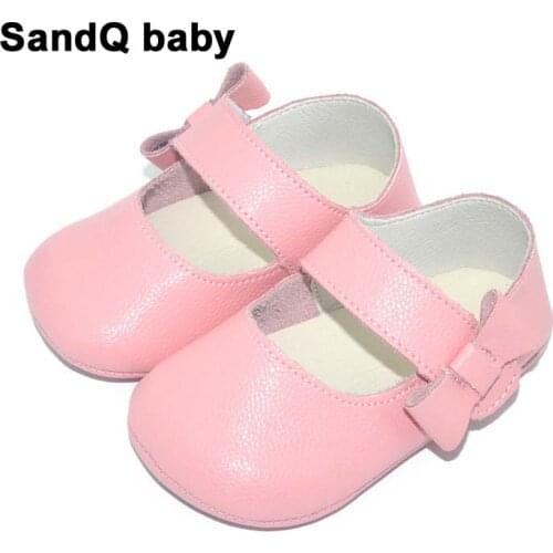 Infant Toddler Shoes Girls Genuine Leather Soft Bottom Comfortable Non-slip Kids Baby First Walkers Butterfly-knot Crib Shoes