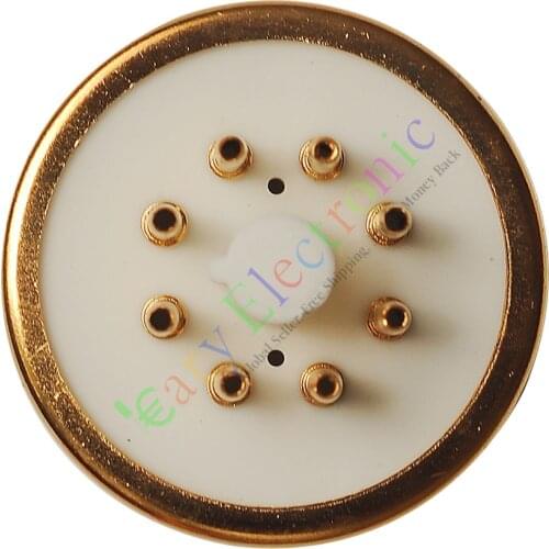 Wholesale and retail 20pc 8Pin Gold Ceramic Vacuum Tube sockets Saver base Fr 6L6 EL34 KT88 audio amp free shipping