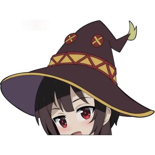 Personality Megumin Peeker Personality Car Stickers Occlusion Scratch Body for Car Windshield Decals Cover Scratches Waterproof