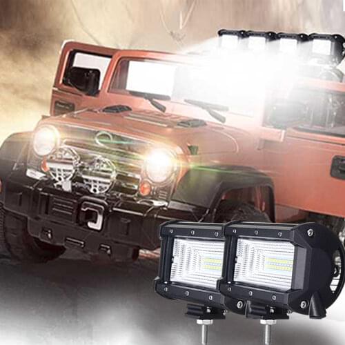 Car LED Work Light 72W 5 Inch 8000LM Flood Spot Led Light Bar For Offroad Car Pickup 4x4 Uaz ATV Auto Driving Light DC 12V 24V