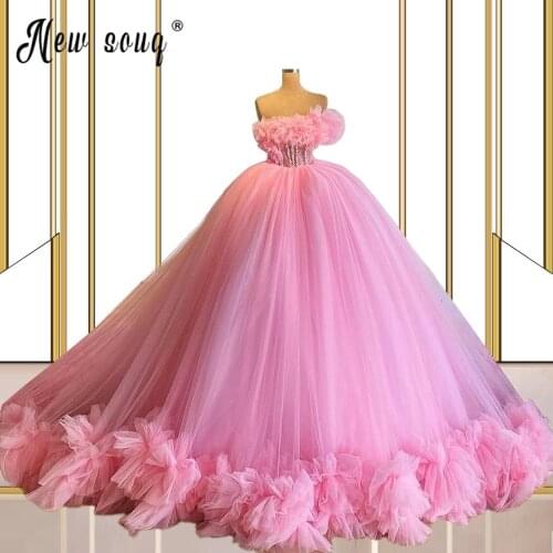 Quinceanera Dress Sweet 16 Pink Ball Gown Ruffles 3D Flowers Princess Corset Tulle Sparkles Dresses Vestido De Debutante