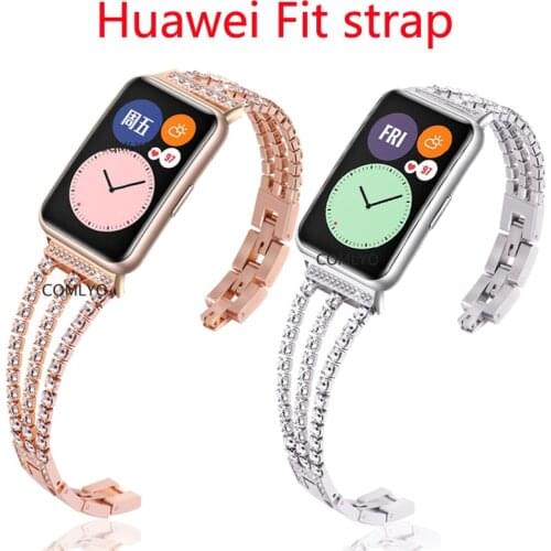 Luxurious Stainless steel Wristband Watch Band Wrist Strap For Huawei Watch Fit Smart Wristband Accessories