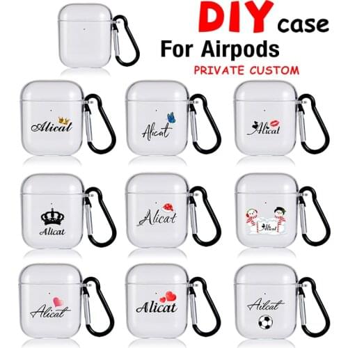 DIY Custom name/logo/image Case For Air Pods Solt silicone TPU Case for Bluetooth Wireless Airpod Cover Customized Photo Letters