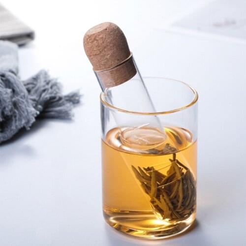 Glass Tea Set Infuser Empty Bottle Mini Transparent Strainer Cork Tube Brewing Kitchen Tools for Home Party Office