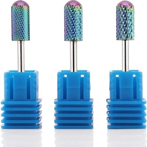 Carbide Nail Drill Bits Set Safety Bits 3Pcs 3/32" Remove Gel Polish Dip Powder Nail Gel Drill Bit Professional Bits Tools Nail