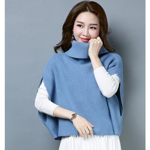 Korean Harajuku Streetwear Sleeveless Short Runway Knitted Sweater Women Plus Size 3XL Turtleneck Loose Pullover Clothes Female