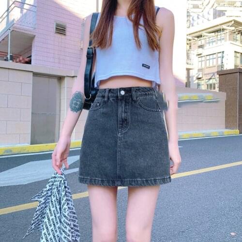 2021 summer new jeans skirts women high waist mini denim skirt summer A-line new ladies sexy short pecil denim skirt BSQ143